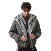 'Metro' High Collar Fur Trim Jacket