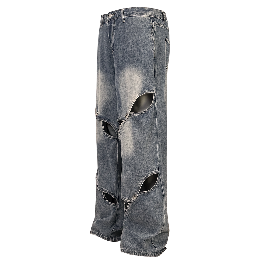 'Anomaly' Pin Clasp Baggy Denim Jeans