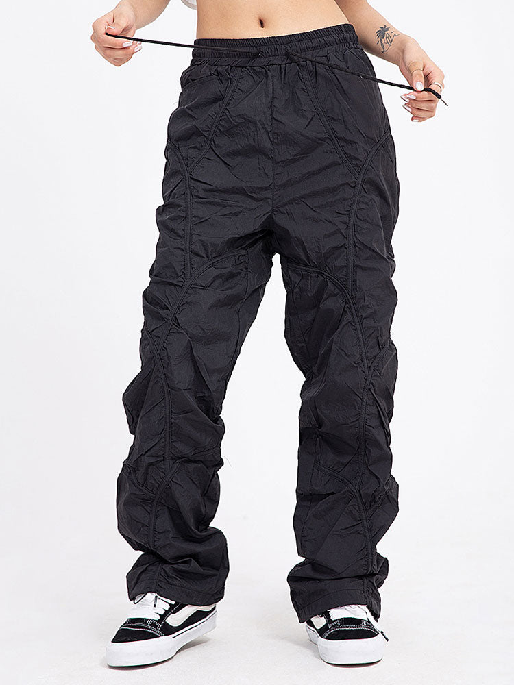 CLOUT COLLECTION ™  'Concept' Shirred Nylon Parachute Pants
