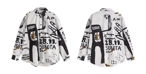 'Subota' Abstract Long Sleeve Button Up