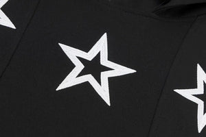 Cosmic Star Embroidered Turtleneck Hoodie