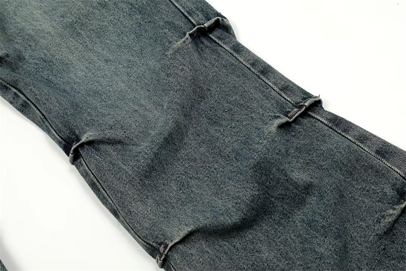 'Cascade' Stacked Wide Leg Denim Jeans