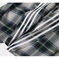 Plaid Lounge Pants with Braided Hemp Rope Belt