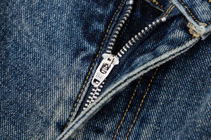 'Blueprint' Ribbon Spliced Baggy Denim Jeans