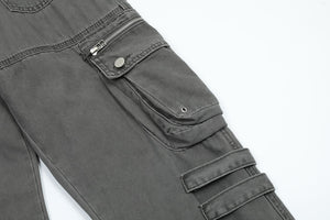 Retro Multi-Pocket Straight Fit Cargo Pants
