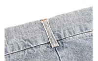 Retro Cross Lace Distressed Denim Jeans