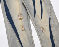 'Rhythm' Abstract Distressed Denim Jeans