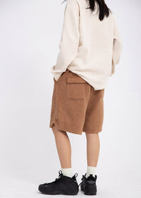 Editorial Department Embroidered Boucle Fleece Shorts