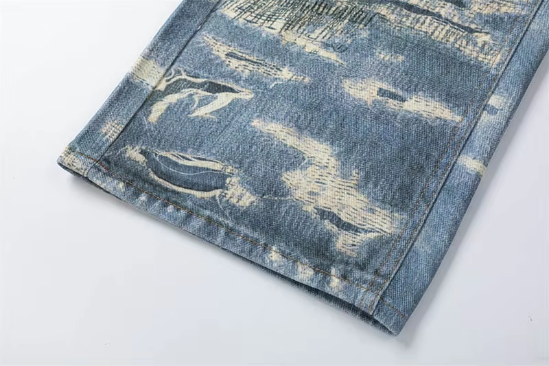 'Illusion' Faux Distressed Denim Jeans