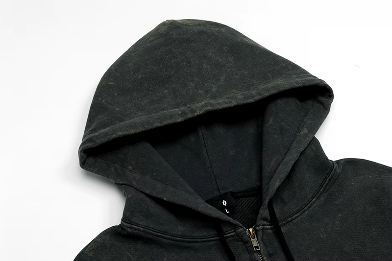 'Sandman' Rune Accent Oversized Zip-Up Hoodie