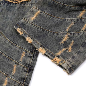 Extreme Aesthetic Shredded Wide Leg Denim Jeans