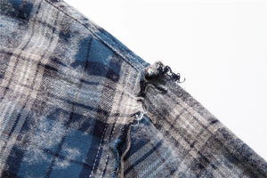 Distressed Vintage Plaid Button Up