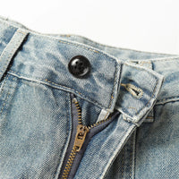 Smudged Wash Denim Cargo Jeans