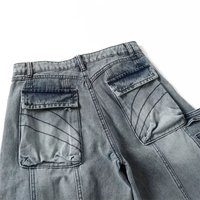 'Forerunner' Rugged Wide Leg Denim Cargo Jeans