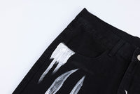 'Haunter' Custom Painted Black Denim Jeans
