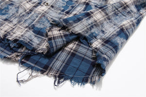 Distressed Vintage Plaid Button Up