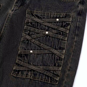 'Barricade' Rivet Strapped Denim Jeans