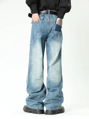'Skyline' Raw Edge Baggy Denim Jeans