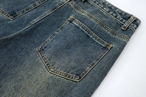'Domain' Pleat Stitch Vintage Wash Denim Jeans