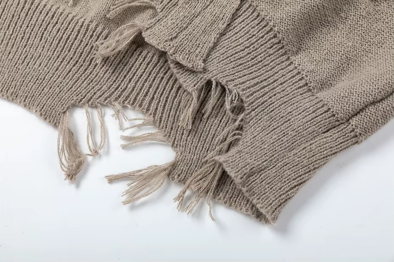 Deconstructed Knit Sweater in Neutral Tone