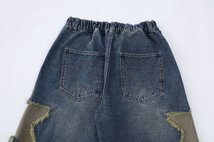 Starry Retro Baggy Denim Shorts