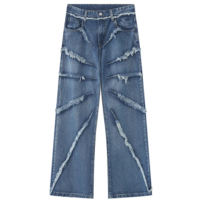 CLOUT COLLECTION ™ | Fringed Shadow Baggy Denim Jeans