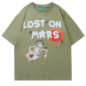 'Lost on Mars' Graphic Print Cotton T-Shirt