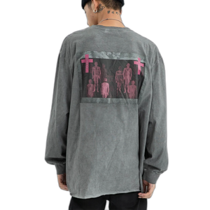 'Unbound' Graphic Print Long Sleeve Cotton Tee