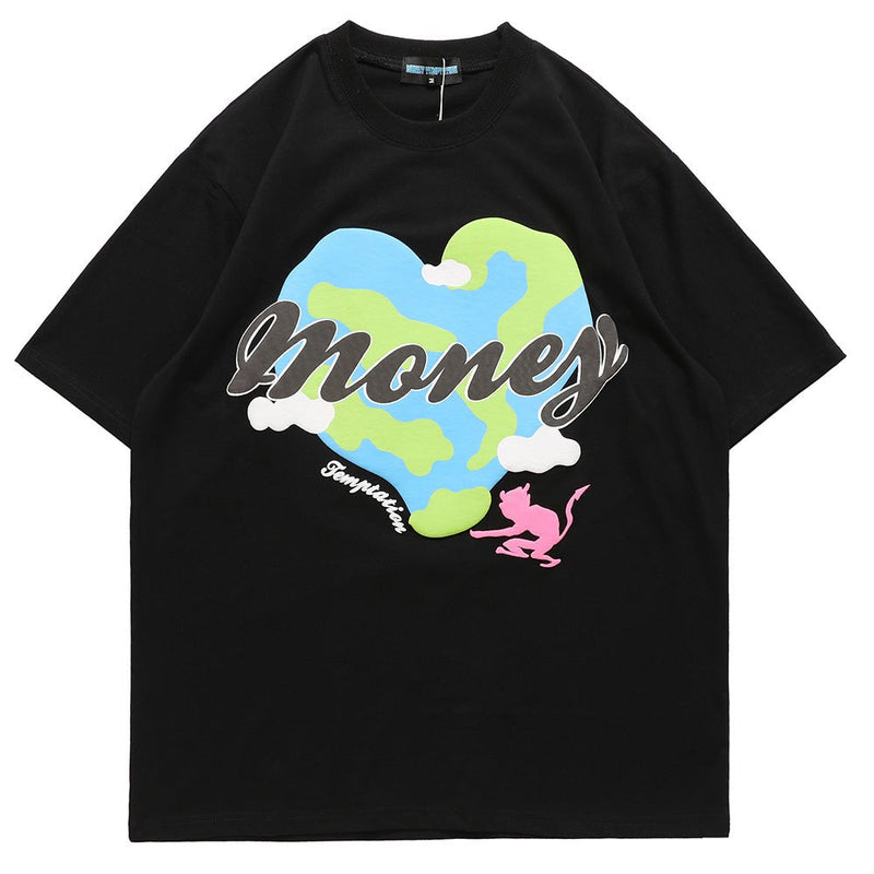 'Money Theory' Short Sleeve Cotton T-Shirt