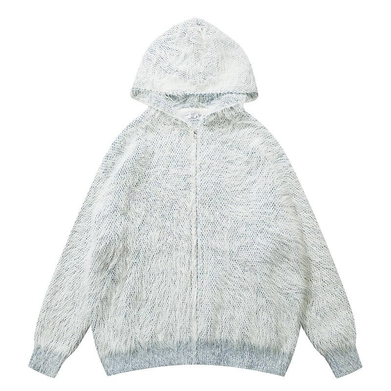 Oversized Cotton Hoodie in Acid Washed Neutral Tone