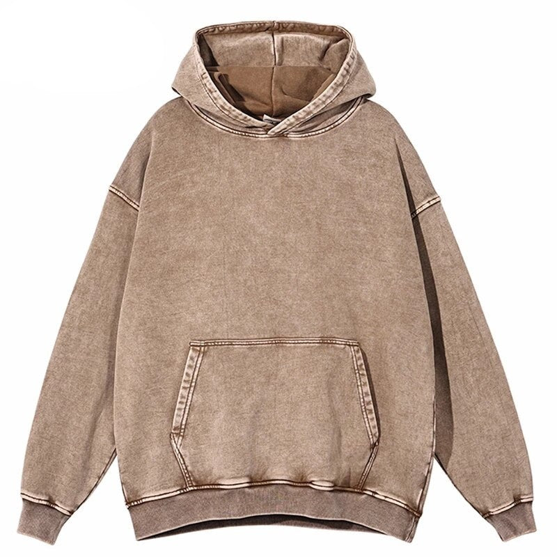 CLOUT COLLECTION ™  Oversized Cotton Hoodie in Acid Washed