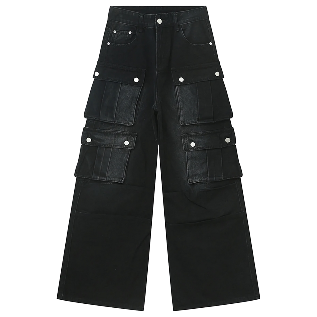 'Blackout' Wide-Leg Baggy Denim Jeans