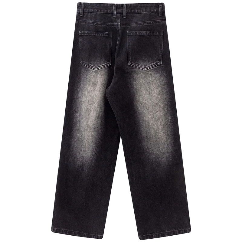 Irregular Patchwork Stacked Denim Jeans