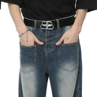 'Drift' Reverse Pocket Faded Blue Denim Jeans
