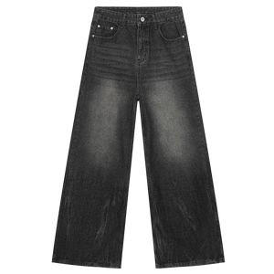 'Onyx' Wide Leg Black Denim Jeans