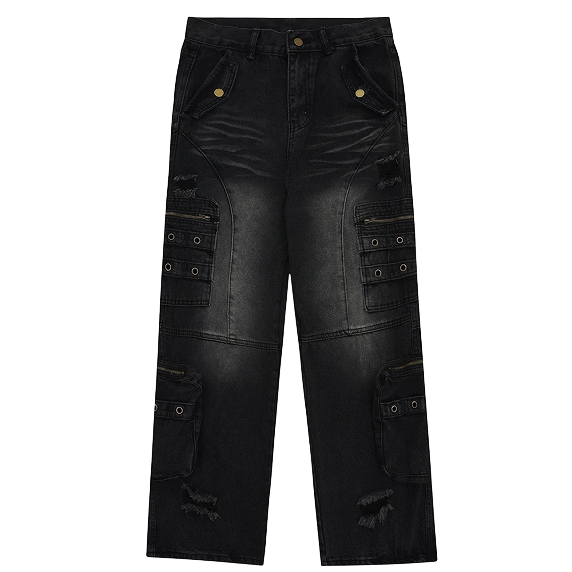 CLOUT COLLECTION Dark Matter Baggy Denim Cargo Jeans clout-collection-dark-matter-baggy-denim-cargo-jeans
