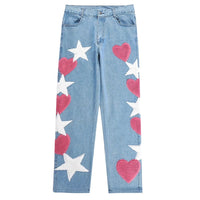 'Star Crossed' Embroidered Patch Denim Jeans