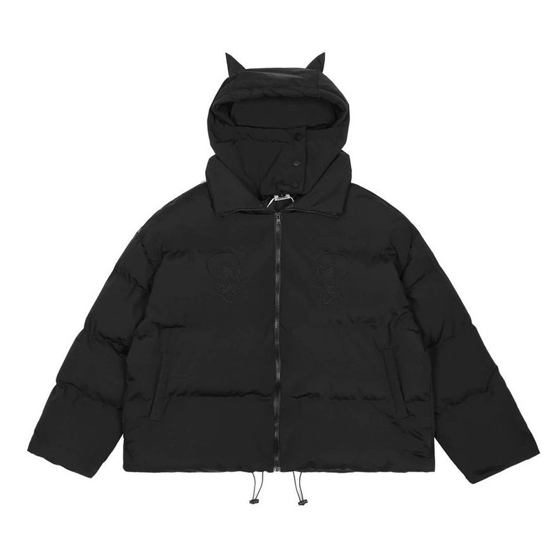 CLOUT COLLECTION ™ | Devil Horn Hooded Puffer Jacket