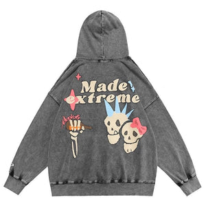Extreme Aesthetic Foam Print Pullover Cotton Hoodie