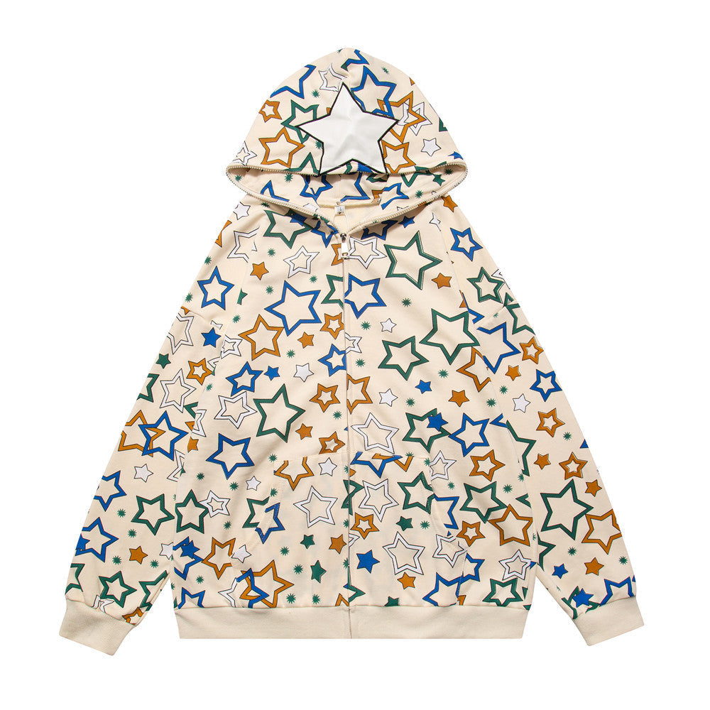CLOUT COLLECTION ™ | All Over Star Print Full Zip Hoodie