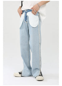 Inverted Full Zip Denim Jeans