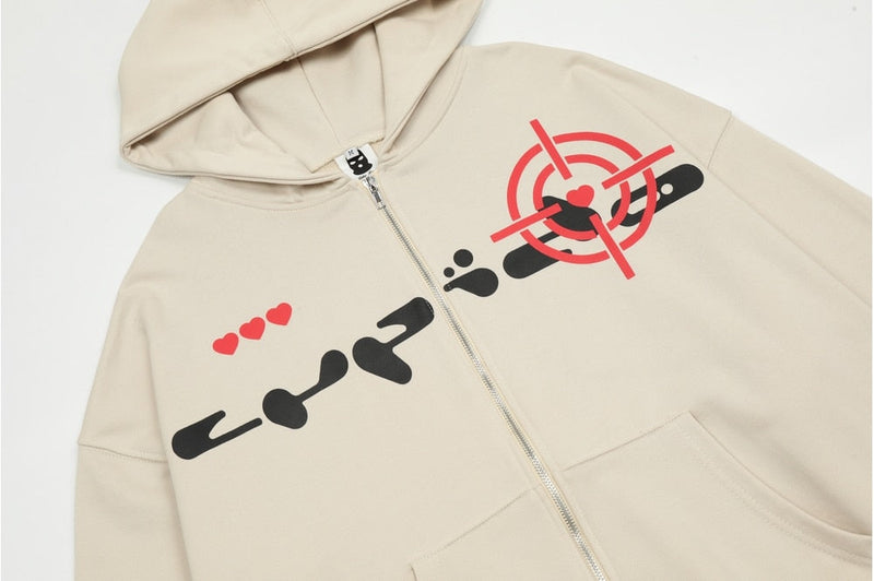 Extreme Aesthetic V3 Graphic Print Zip Up Hoodie