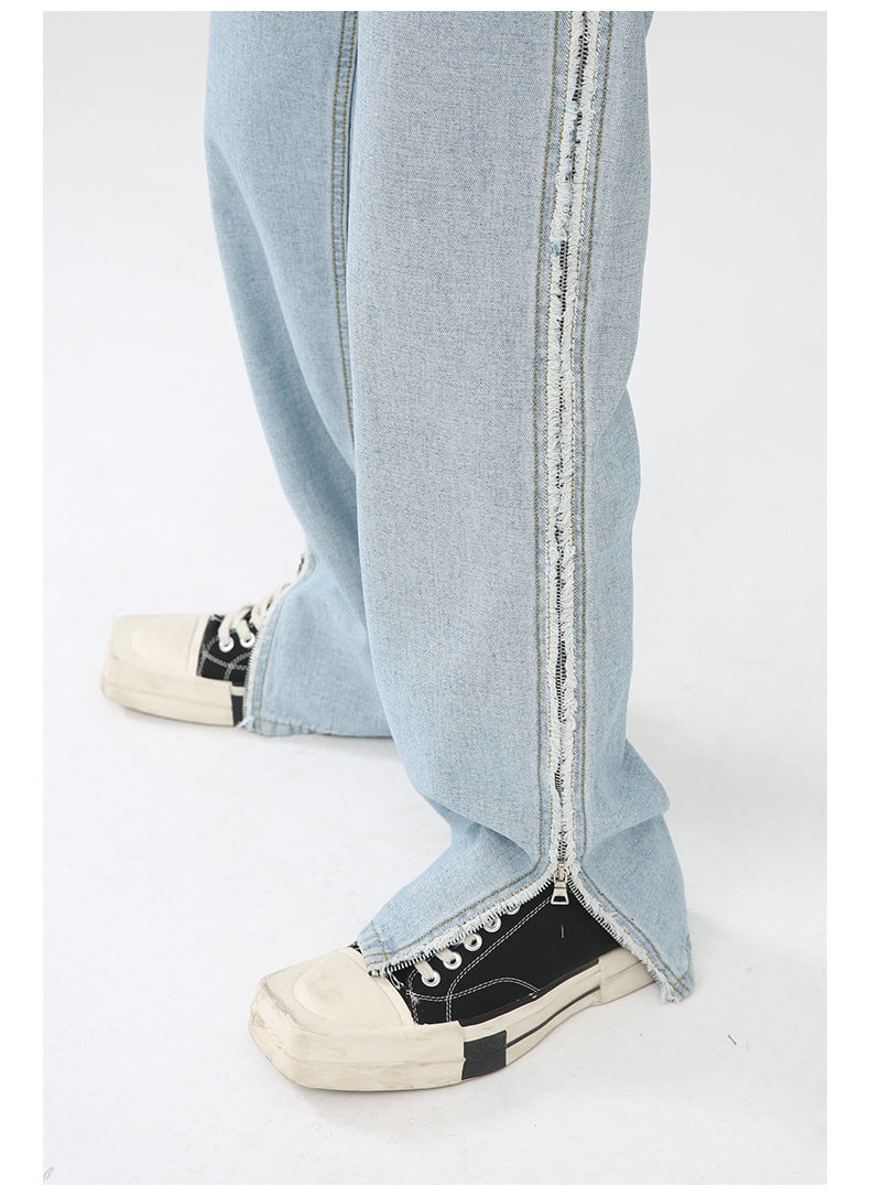 Inverted Full Zip Denim Jeans