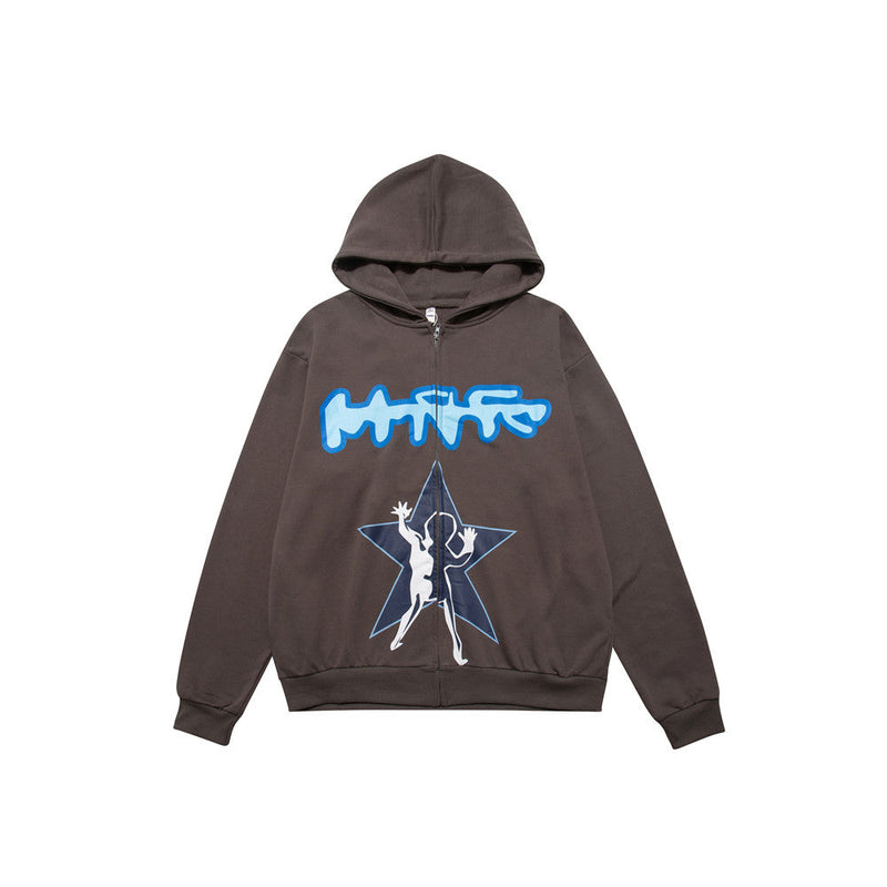 Extreme Aesthetic V2 Graphic Print Zip Up Hoodie
