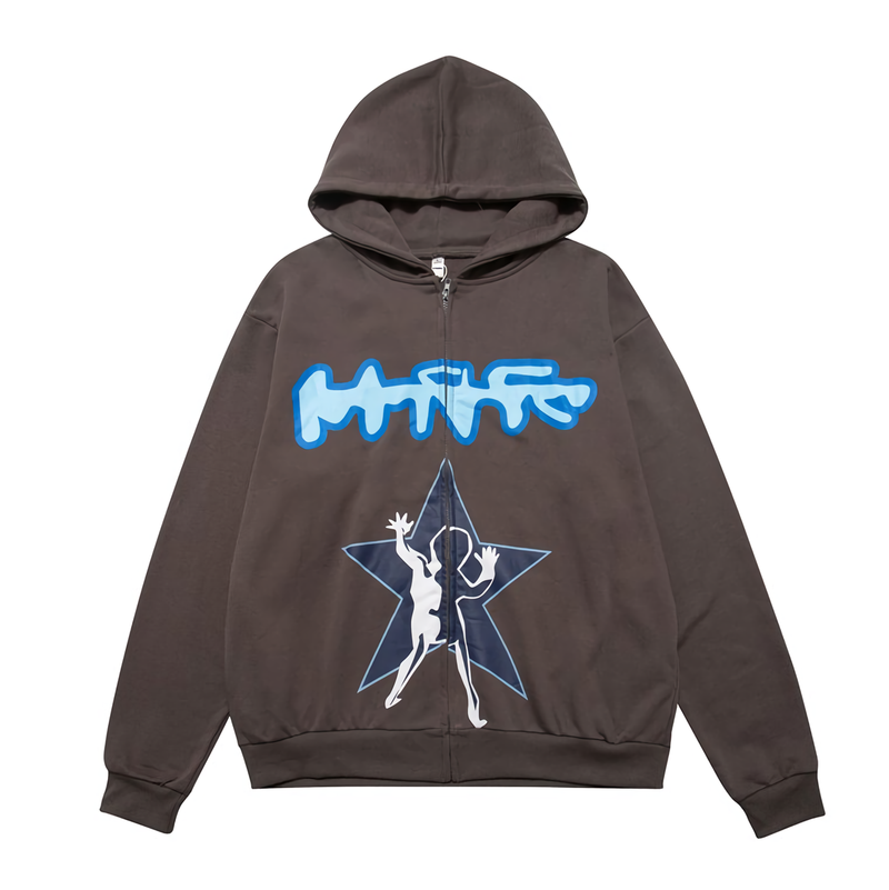 Extreme Aesthetic V2 Graphic Print Zip Up Hoodie