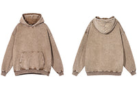 CLOUT COLLECTION ™  Oversized Cotton Hoodie in Acid Washed Neutral Tone