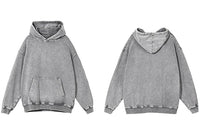 Oversized Cotton Hoodie in Acid Washed Neutral Tone