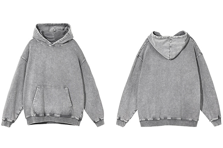 CLOUT COLLECTION ™  Oversized Cotton Hoodie in Acid Washed Neutral Tone