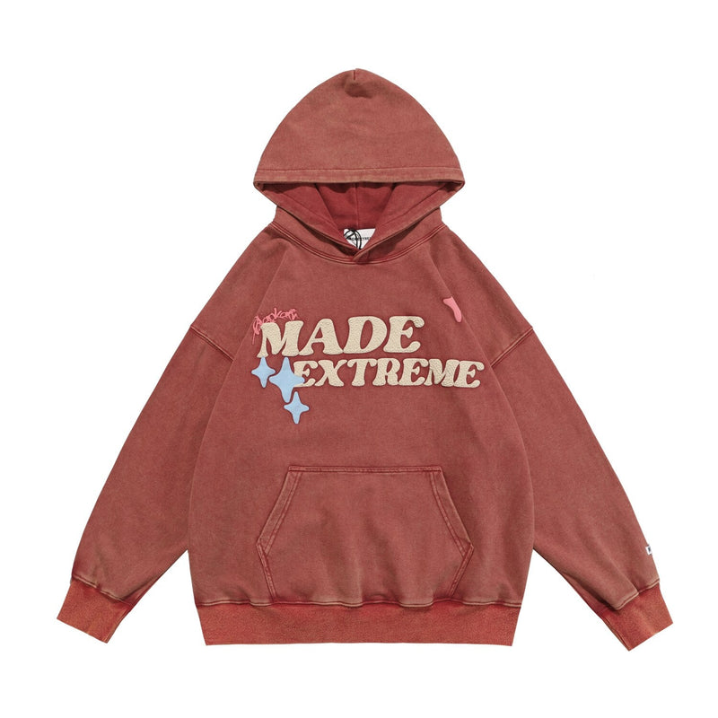 Extreme Aesthetic Foam Print Pullover Cotton Hoodie