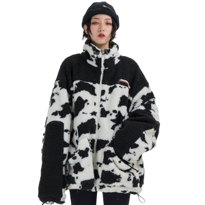 Extreme Aesthetic Borg Zip-Up in Cow Print